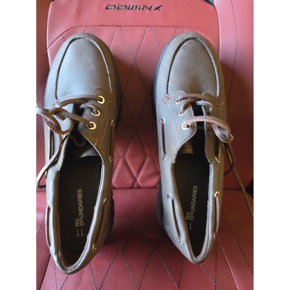 Women's No Boundaries Platform Boat Shoes Brown Size 11 Lace-up NWT